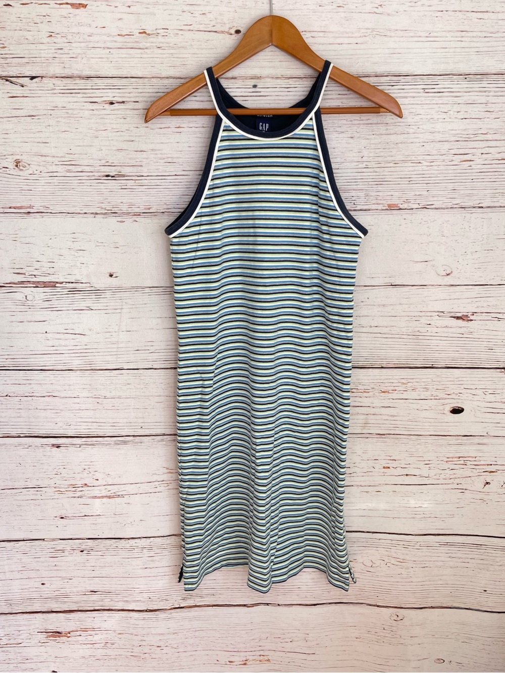 GAP stretch vintage high neck striped dress